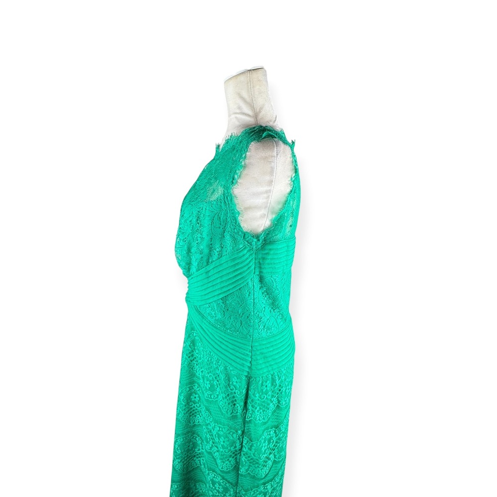 Tadashi Shoji Lace Sheath Dress Size 12 Emerald Green Cocktail Elegant Romantic - Picture 9 of 16